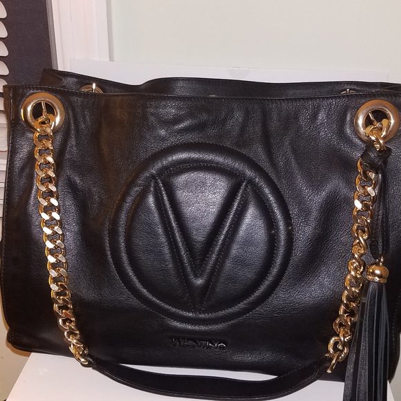 valentino verra leather tote